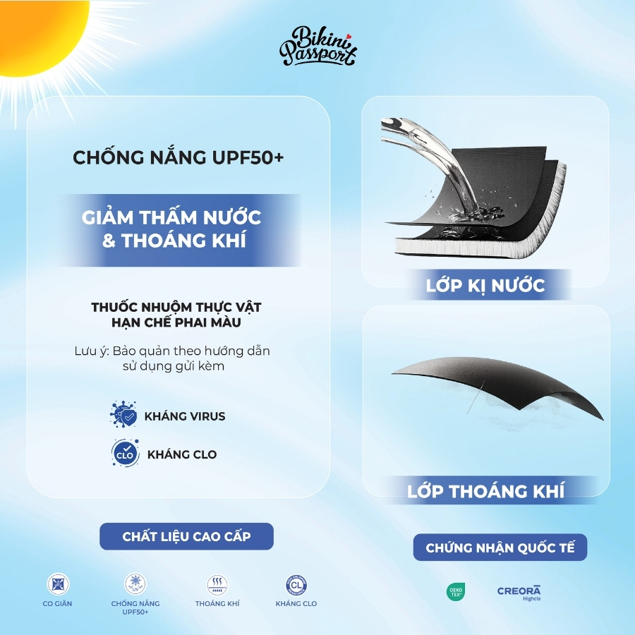 Bộ bơi nữ liền thân tay ngắn kín đáo, năng động, tôn dáng đi biển  - Bikini Passport - BS412_BL | BigBuy360 - bigbuy360.vn