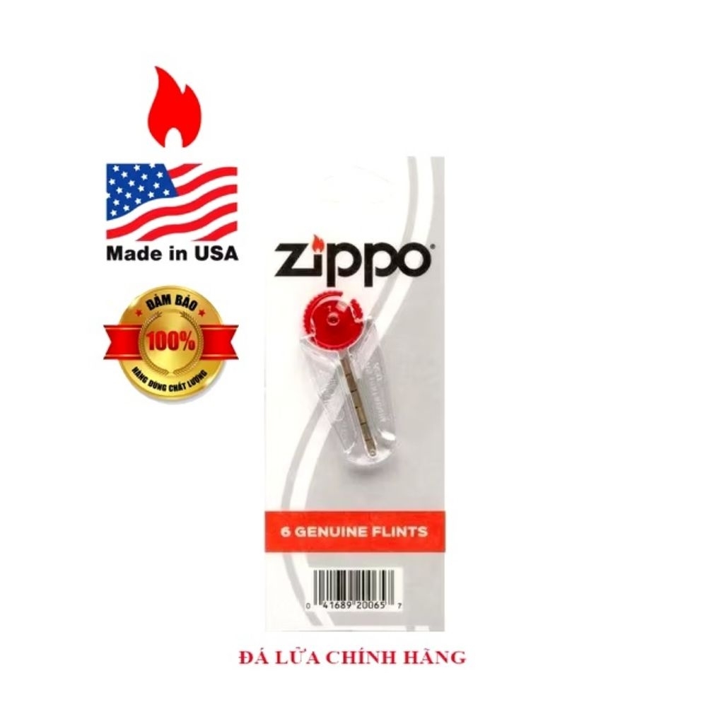 Đá lửa Zippo vỉ 6 viên màu vàng