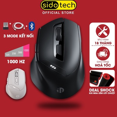 Chuột không dây bluetooth SIDOTECH INPHIC DR01 V2 gaming silent sạc pin công thái học máy tính