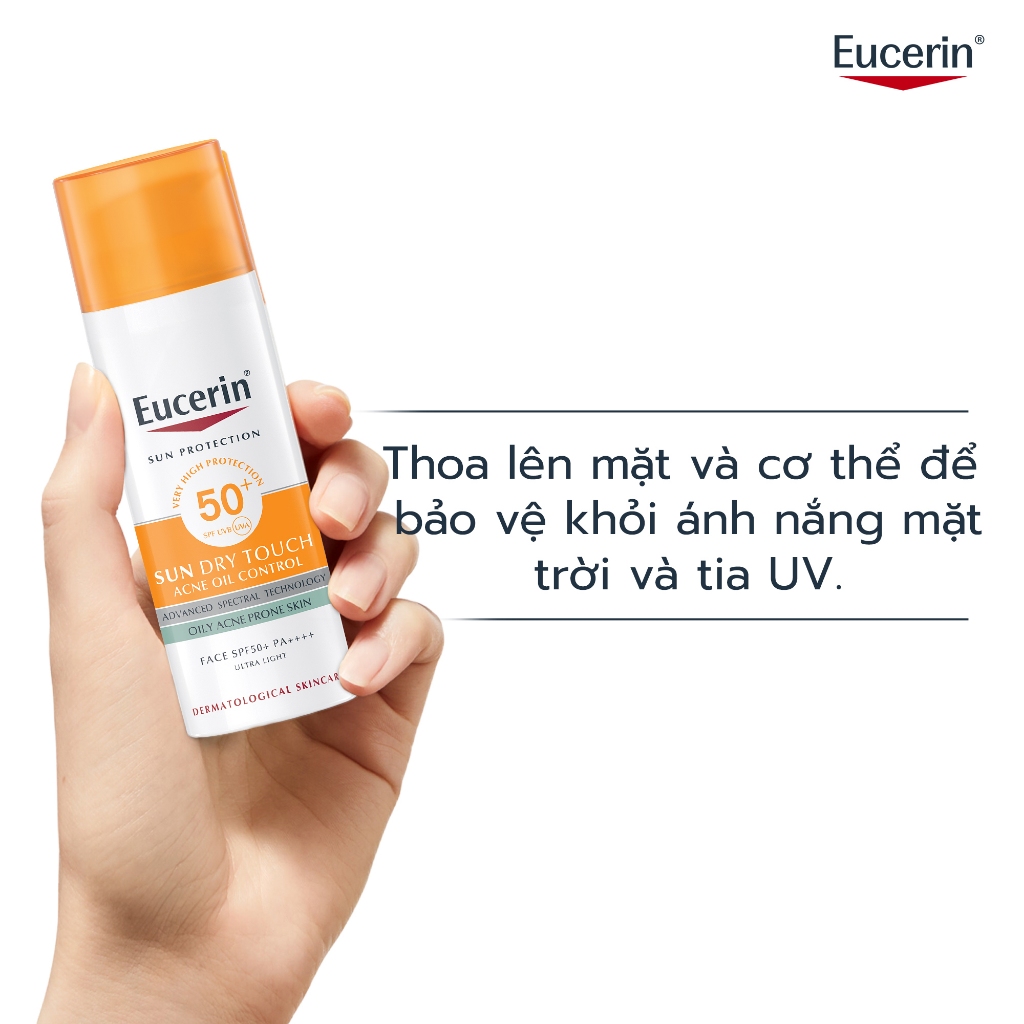 [Hannah x Eucerin]  Kem chống nắng kiềm dầu & ngừa mụn Eucerin Sun Dry Touch SPF50+ 50ml | BigBuy360 - bigbuy360.vn