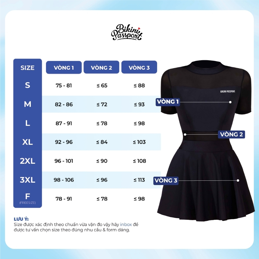 Đồ bơi một mảnh nữ phối lưới kín đáo thời thượng đi dã ngoại - Bikini Passport - BS1020_BL | BigBuy360 - bigbuy360.vn