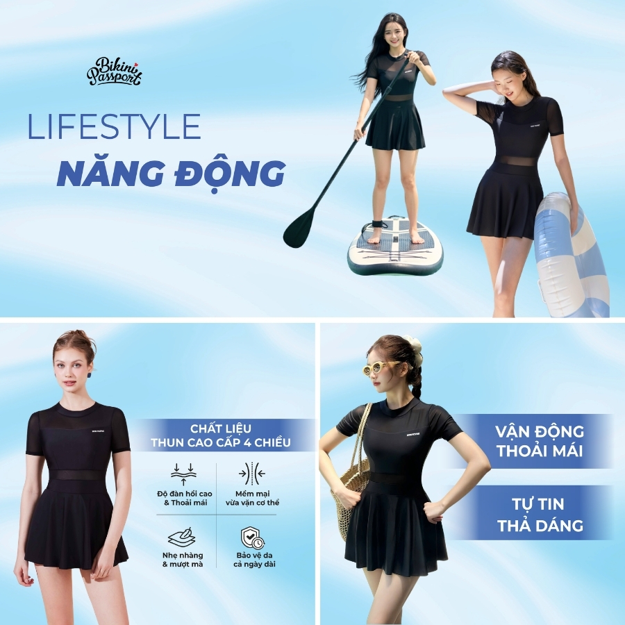Đồ bơi một mảnh nữ phối lưới kín đáo thời thượng đi dã ngoại - Bikini Passport - BS1020_BL | BigBuy360 - bigbuy360.vn