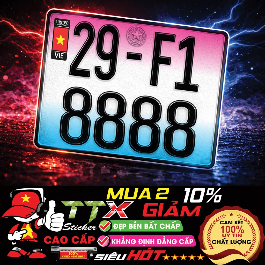 DECAL BIỂN SỐ XE MÁY