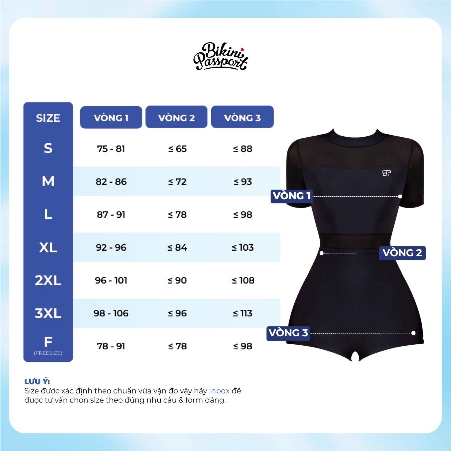 Bộ bơi nữ liền thân tay ngắn kín đáo, năng động, tôn dáng đi biển  - Bikini Passport - BS412_BL | BigBuy360 - bigbuy360.vn