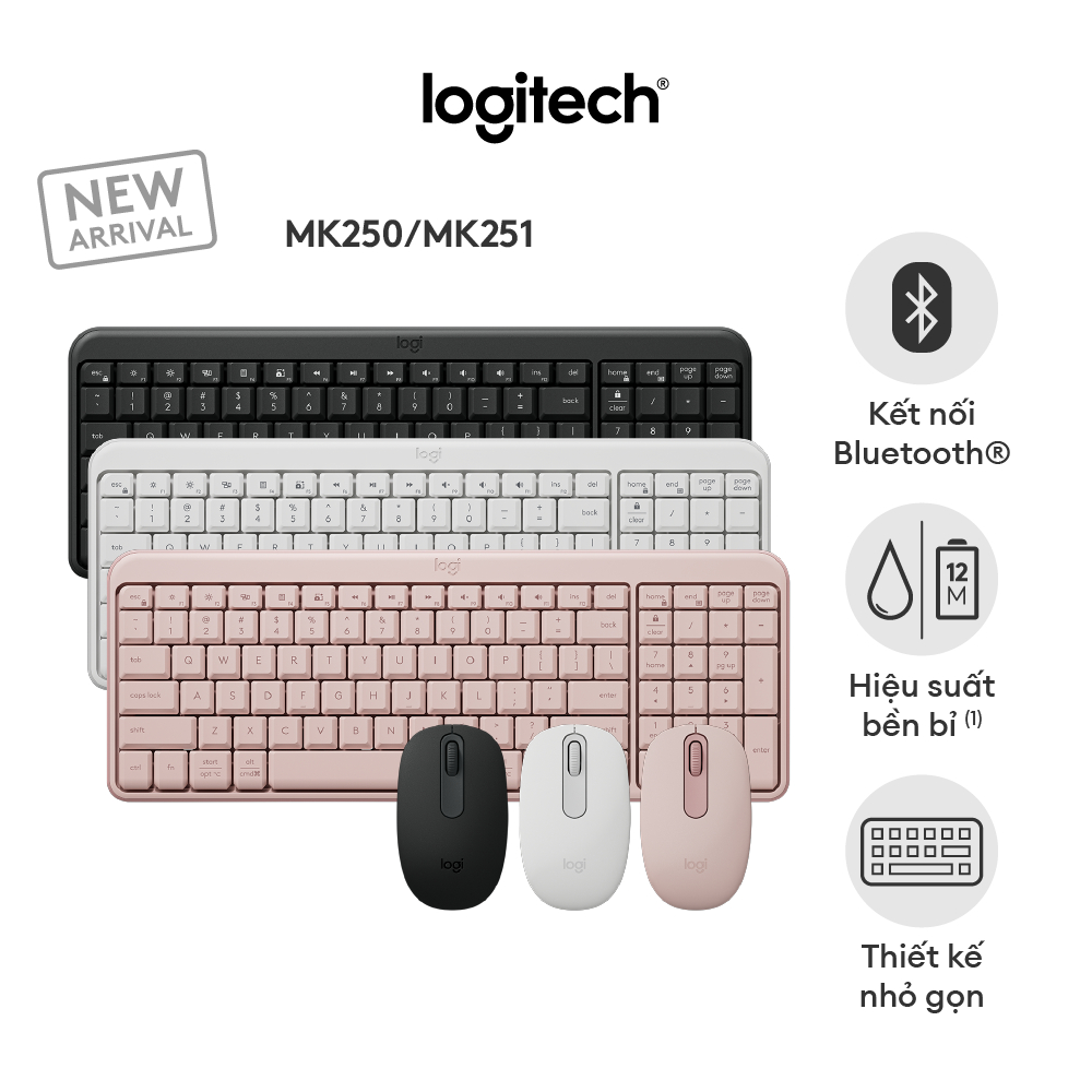 [Thanh lý, Mất seal, Móp Hộp] Bộ Bàn phím và chuột Logitech MK250 | Logitech MK251
