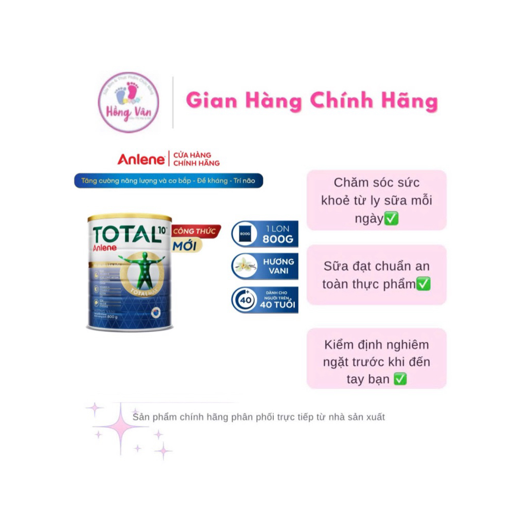{Chính hãng} Sữa Anlene TOTAL 10tm lon 400-800g