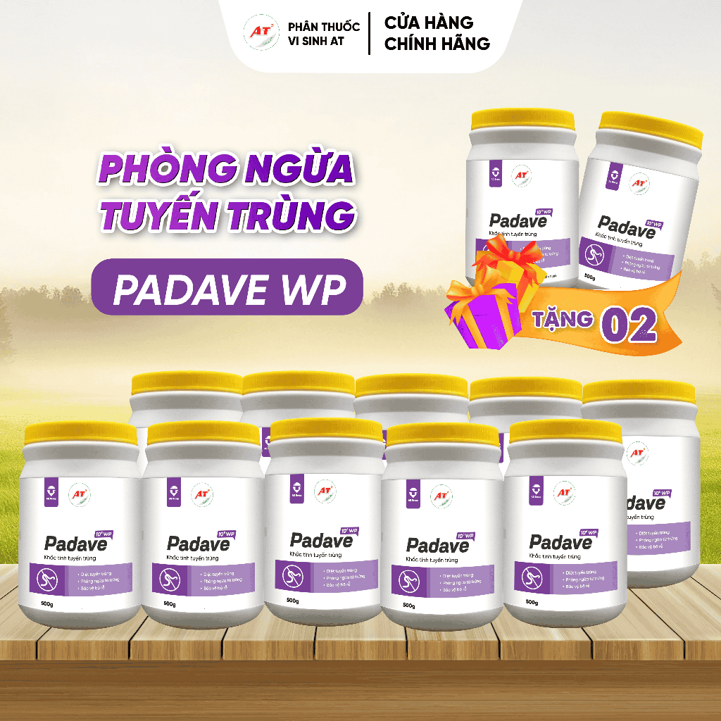 Combo 10 + 2 Padave WP 500g Xử Lí Tuyến Trùng - Mua 10 Tặng 2 Hũ