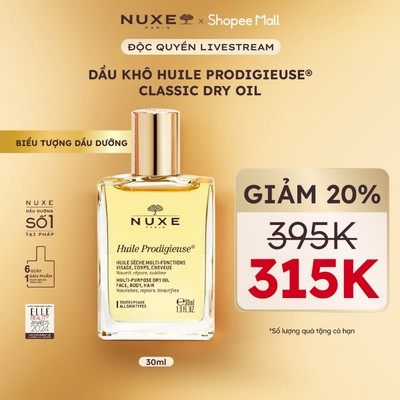 [GIÁ 315K CHỈ TRONG LIVE] Dầu khô đa năng Nuxe Huile Prodigieuse Multi-Purpose Dry Oil 30ml