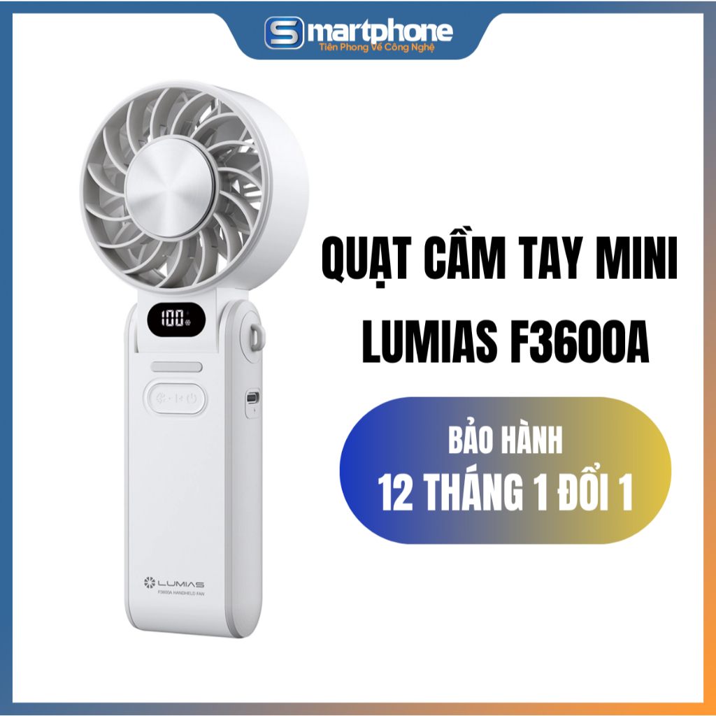 Quạt cầm tay mini làm lạnh Lumias F3600A / F3600 - Bảo hành chính hãng 12 tháng