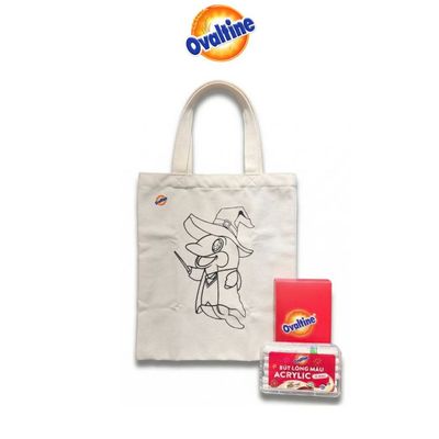 [QUÀ TẶNG] BỘ TÚI TOTE + HỘP MÀU ACRYLIC OVALTINE