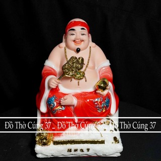 [ Cao 20 cm ] TƯỢNG THẦN TÀI  THỔ ĐỊA  GẤM LỤA MÀU ĐỎ [  BỘT ĐÁ + COMPOSITE