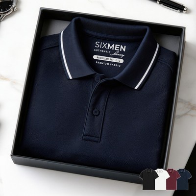 Áo polo nam cao cấp SIXMEN [Tặng Kèm Hộp Quà Xịn] vải cá sấu FeelMax thoáng mát - Trơn Basic viền