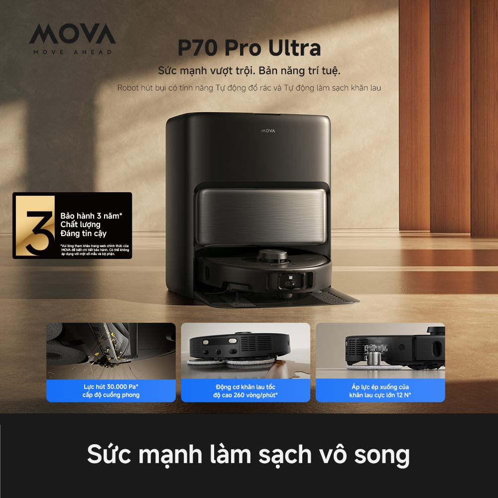 Robot Hút Bụi Lau Nhà MOVA P70 Pro Ultra | Lực Hút Đỉnh Cao | Trạm Sạc Đa Năng | Bảo hành 36 Tháng | BigBuy360 - bigbuy360.vn