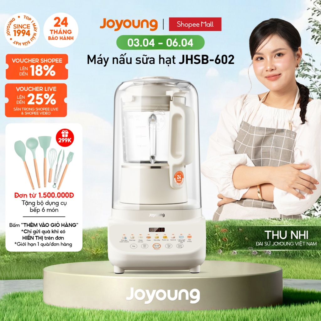 Máy nấu sữa hạt Joyoung JHSB-602 | Công suất 1000W | 12 chức năng