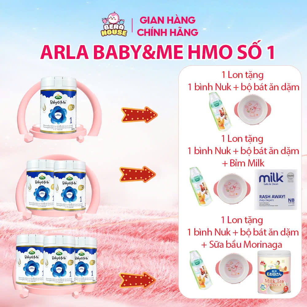 [Voucher 80k] Sữa Arla Baby&me HMO step 2, Step 3 Tăng Đề Kháng Cho Bé