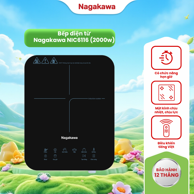 Bếp điện từ đơn Nagakawa NIC6116, công suất 2000W