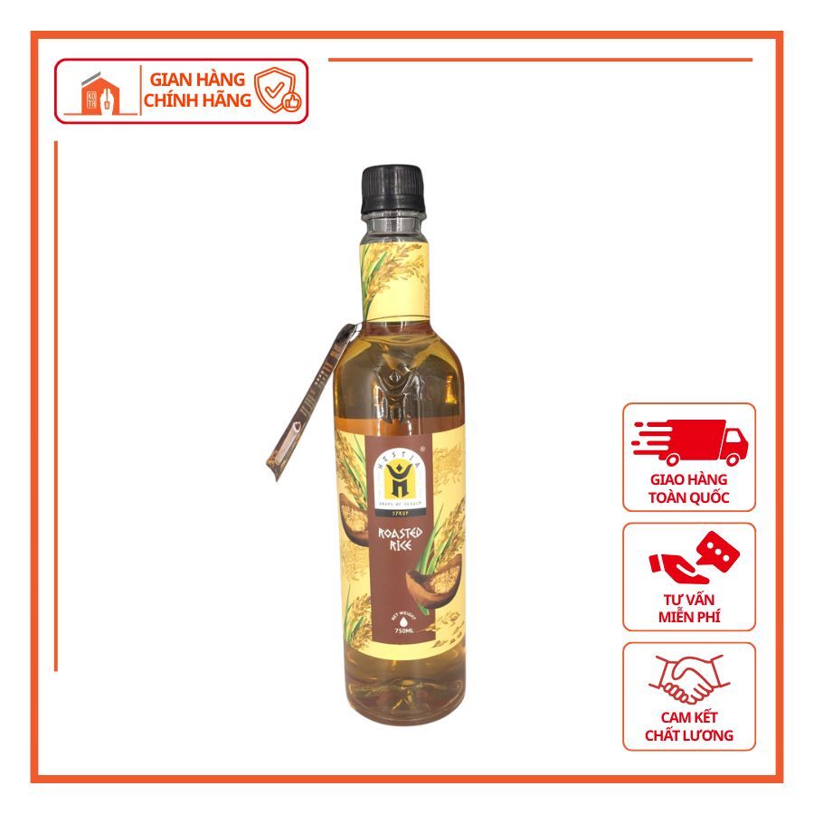 Syrup Hestia Gạo Rang 750ml – Siro Gạo Rang Pha Trà Sữa, Latte, Đồ Uống