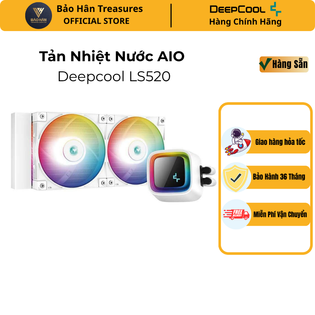 Tản Nhiệt Nước CPU Deepcool LS520/ LS520 WH (Black/ White) - Hàng Chính Hãng