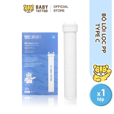 Bộ Lõi Lọc PP Cao Cấp Type C Thay Thế Cho Vòi Sen Tắm Lọc Nước Vi Bọt Khí, Khử Clo BABY TATTOO