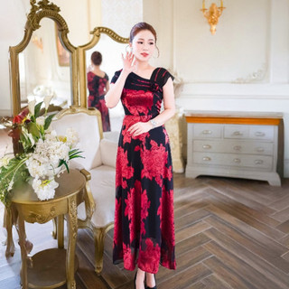 Đầm Đi Tiệc Trung Niên [ Linh Trà ] ( VIP 116 ) Cao Cấp Màu Sắc Trẻ Trung Tươi Sáng Họa Tiết Sang Trọng Đi Chơi