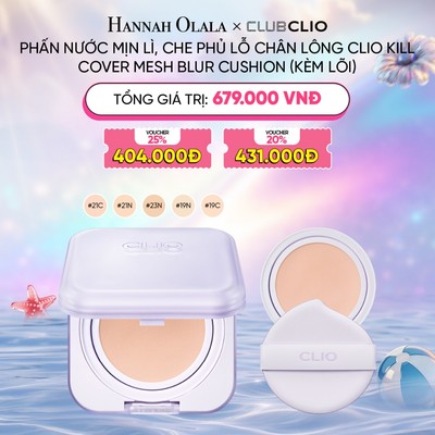 [HANNAH OLALA] Phấn Nước Mịn Lì, Che Phủ Lỗ Chân Lông Clio Kill Cover Mesh Blur Cushion 15g (kèm lõi)