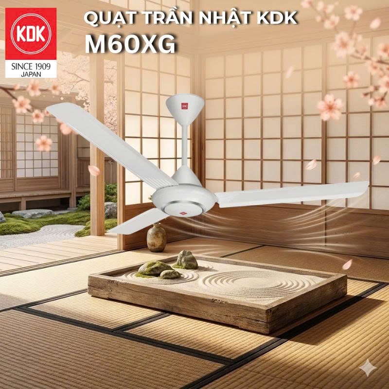 Quạt trần Nhật KDK, màu Trắng M60XG - Bảo Hành Chính Hãng KDK