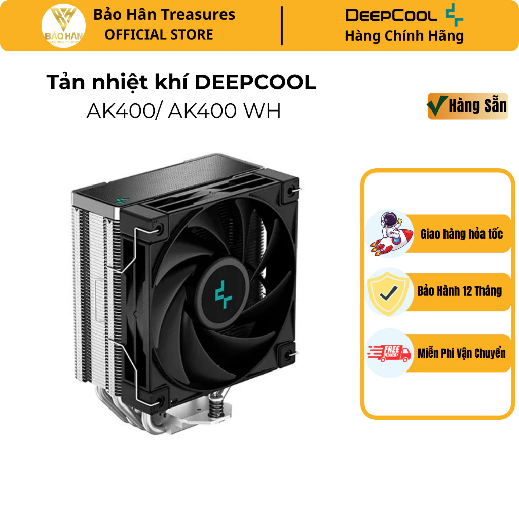 Tản nhiệt khí DEEPCOOL AK400/ AK400 WH/ AK400 ZERO DARK/ AK400 Digital/ AK400 WH Digital  - Chính Hã