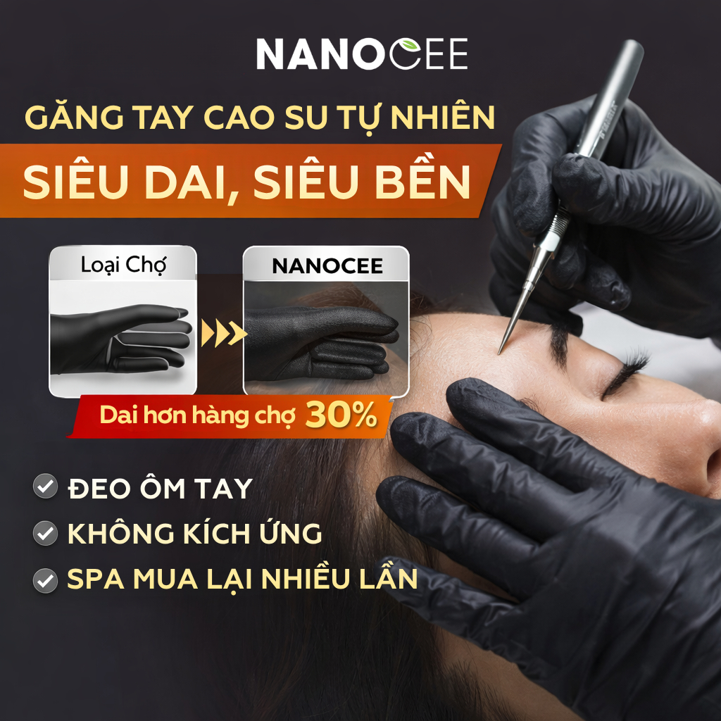 Bao Tay Y Tế Cao Su Găng Tay Không Bột Màu Đen / Trắng / Xanh, Ôm Tay, Thật Tay, Đàn Hồi Tốt