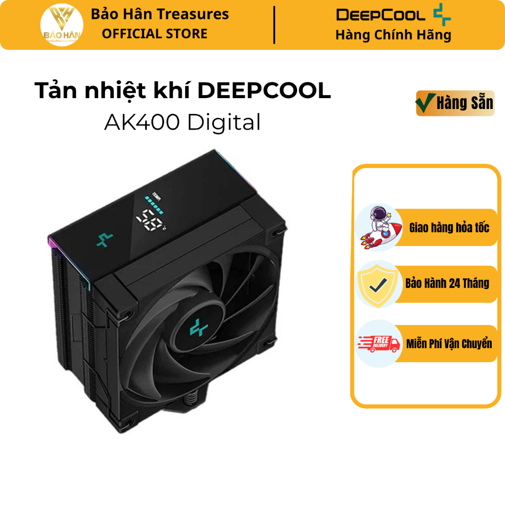 Tản nhiệt khí DEEPCOOL AK400 Digital/ AK400 WH Digital (Black/ White) - Hàng Chính Hãng