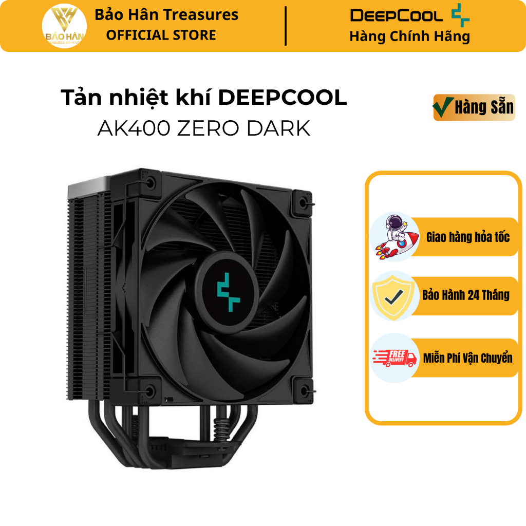 Tản nhiệt khí DEEPCOOL AK400 ZERO DARK - Hàng Chính Hãng