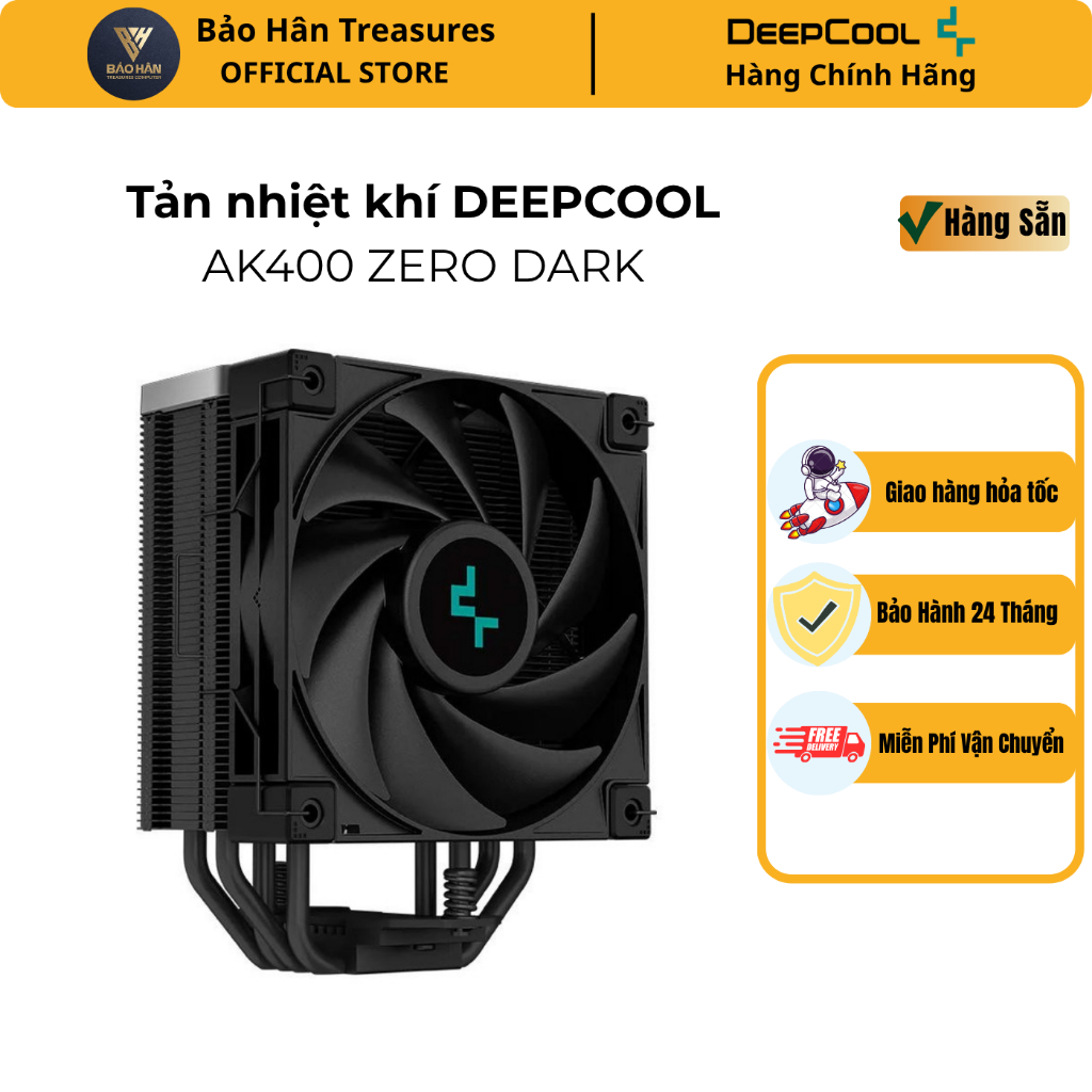 Tản nhiệt khí DEEPCOOL AK400 ZERO DARK (1 Fan) - Hàng Chính Hãng