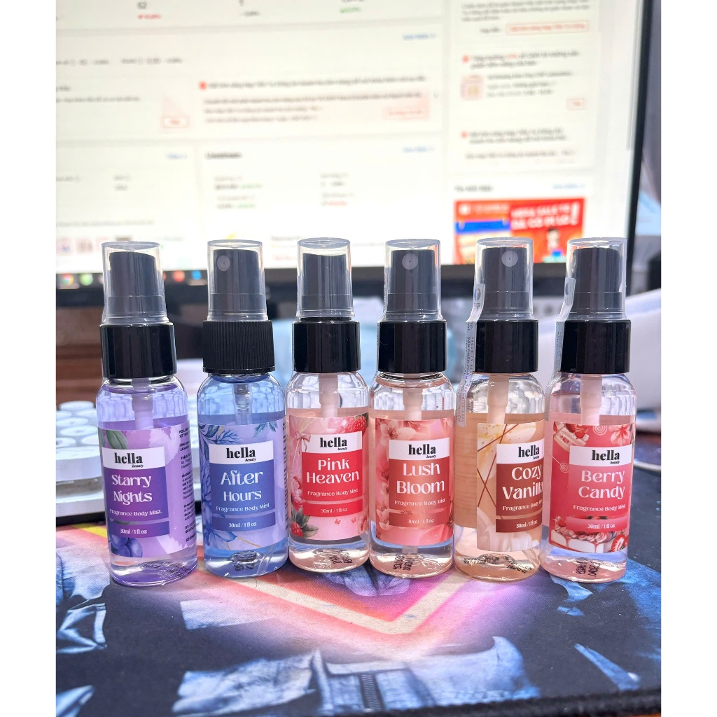( Mini 30ml ) Xịt thơm body mist hương nước hoa Hella Beauty lưu hương lâu,an toàn cho da