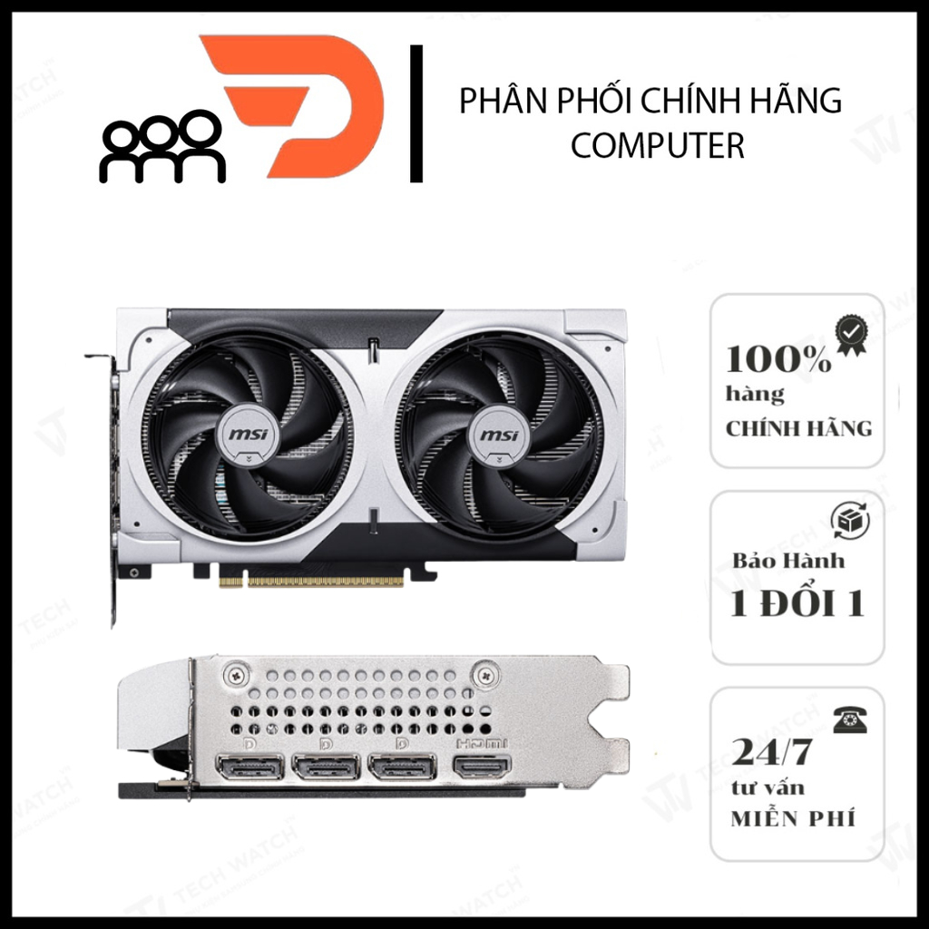CARD MSI RTX 5060 Ti 8GB VENTUS 2X OC PLUS Chính Hãng - Card Đồ Họa - Bảo Hành 36 Tháng