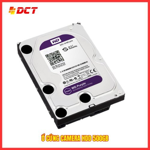 Ổ cứng HDD WD Tím dung lượng 500Gb chuyên dùng cho đầu ghi hình Camera