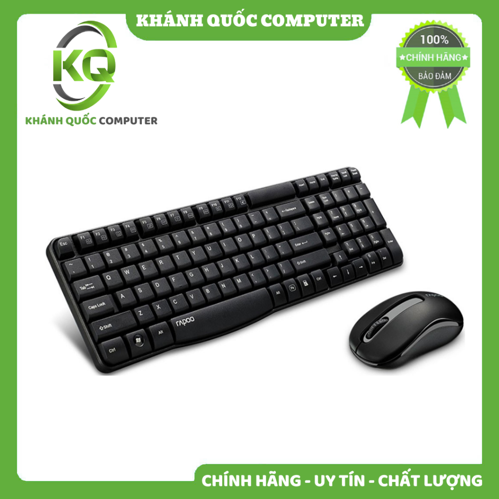 Bộ Bàn phím Chuột Không dây Rapoo X1800S đen - Chính hãng phân phối
