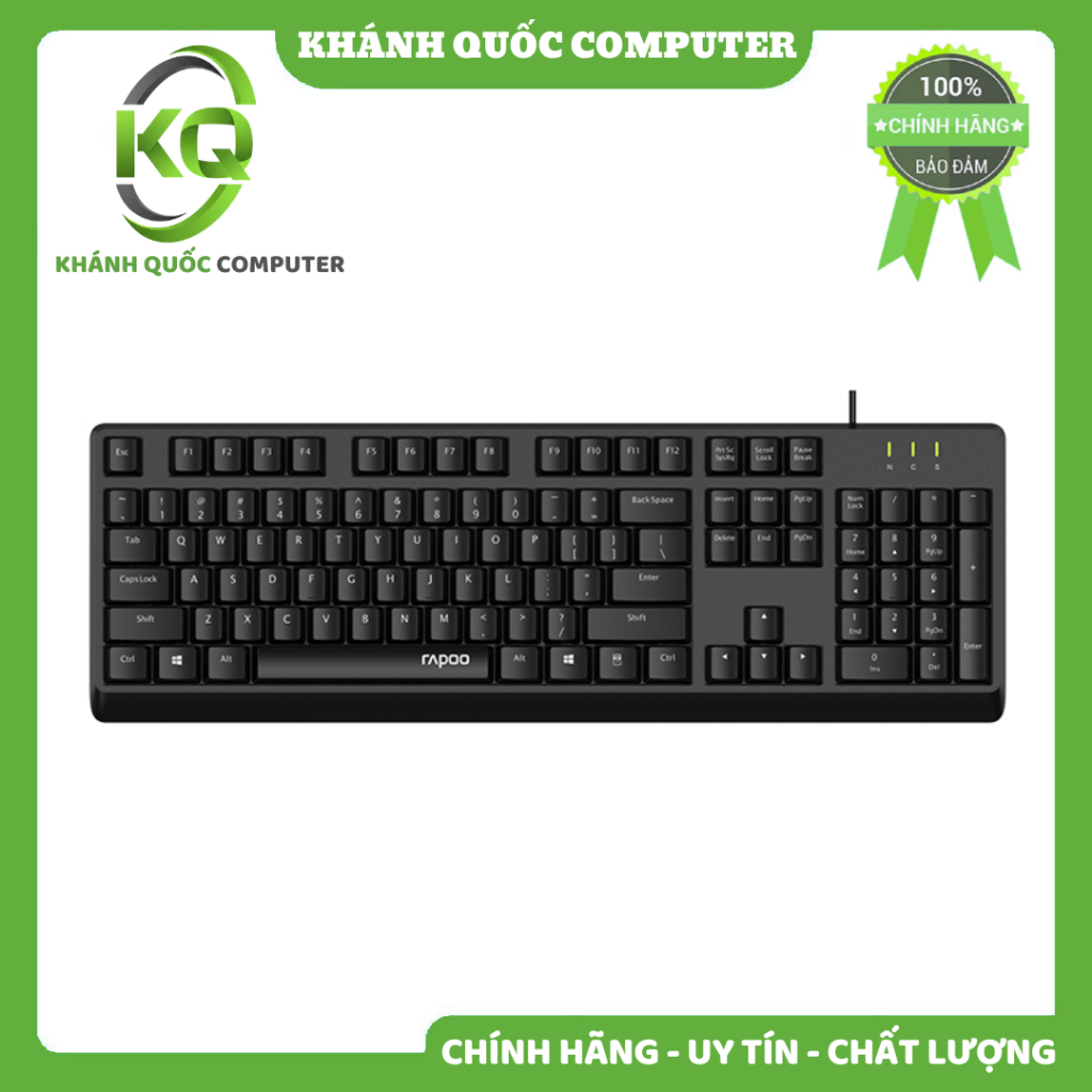 Bàn phím có dây Rapoo NK1900 (Màu đen, kết nối USB) - Chính hãng phân phối