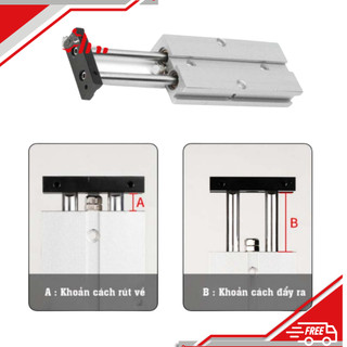 Xy Lanh Khí Nén 2 Ty Tác Động - Xy lanh khí nén TN - Piston khí nén - Xy Lanh Khí Nén 2 Ty