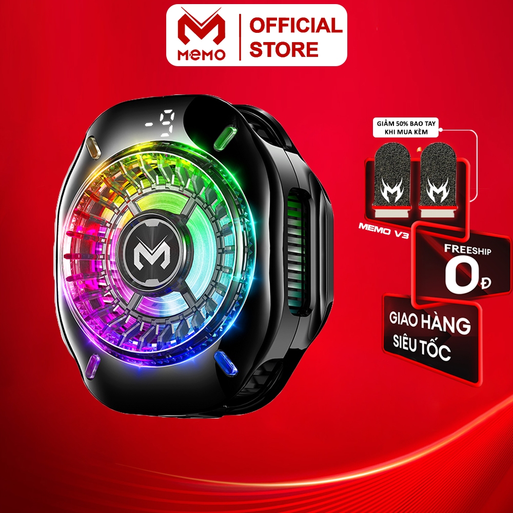 Sò lạnh tản nhiệt memo CX10 pro làm mát nhanh led RGB tăng hiệu năng FPS điện thoại game Liên quân P