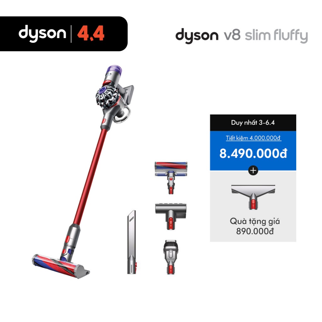 [3-6.4 SIÊU SALE SHOPEE] Máy hút bụi không dây Dyson V8 Slim ™ Fluffy