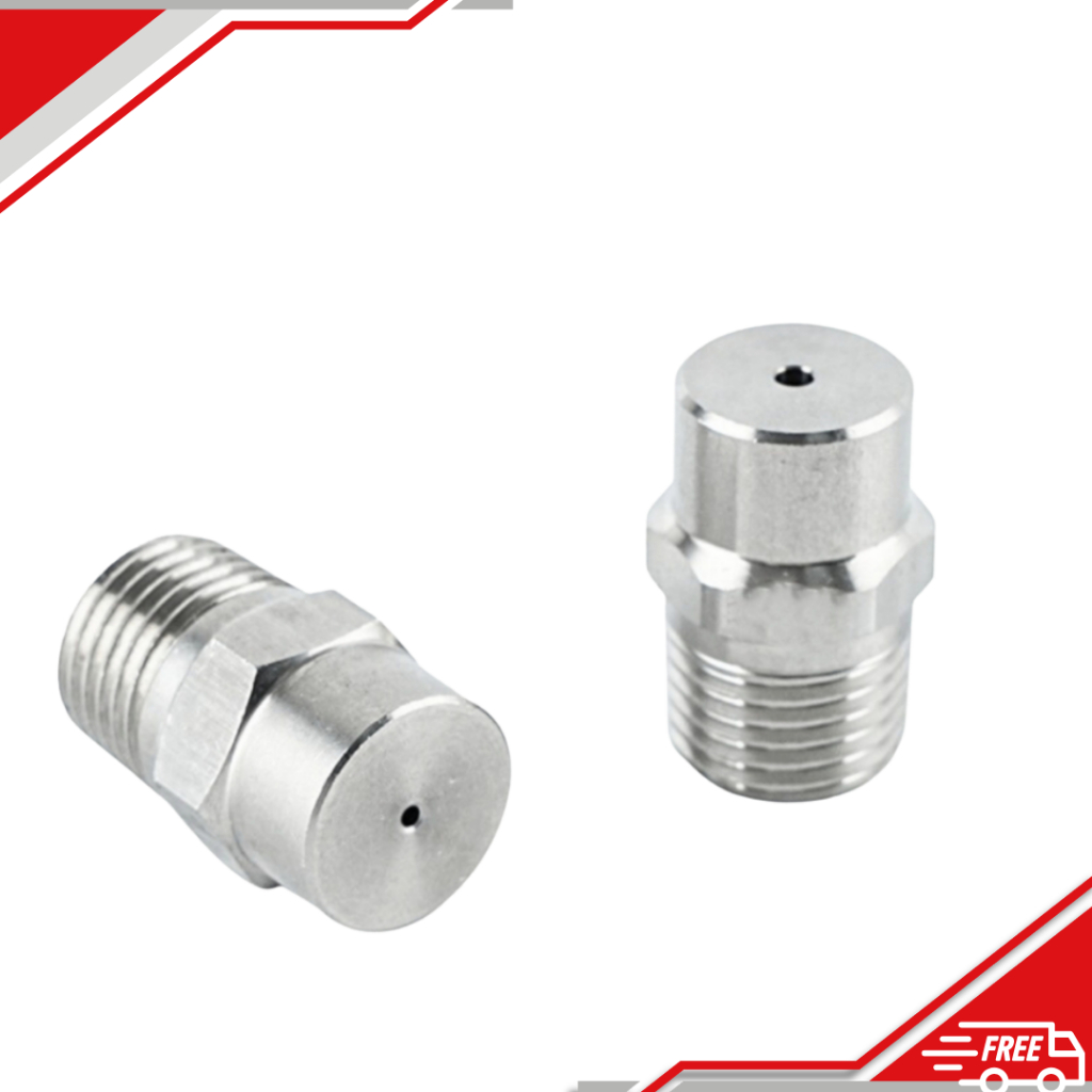 Béc Phun Nước Hình Nón Inox 304 - Đầu Phun Dập Bụi, Rửa, Làm Mát Ren Ngoài 13mm