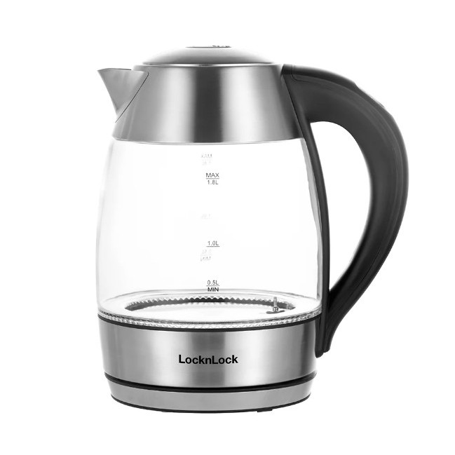 Ấm Siêu Tốc Thủy Tinh Điện Tử LocknLock EJK341 Điều Chỉnh Nhiệt Độ, 1.8L - Bảo Hành 24 Tháng