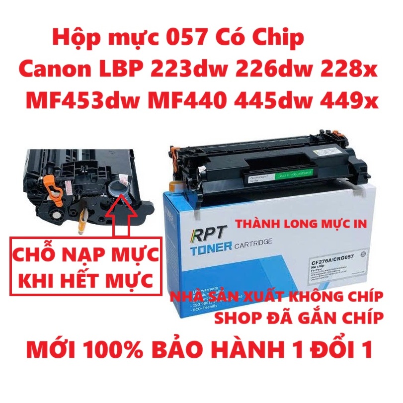 Hộp mực 057 Có Chip Canon LBP 223dw 226dw 228x MF453dw MF440 MF445dw MF449x Loại tốt có hộp