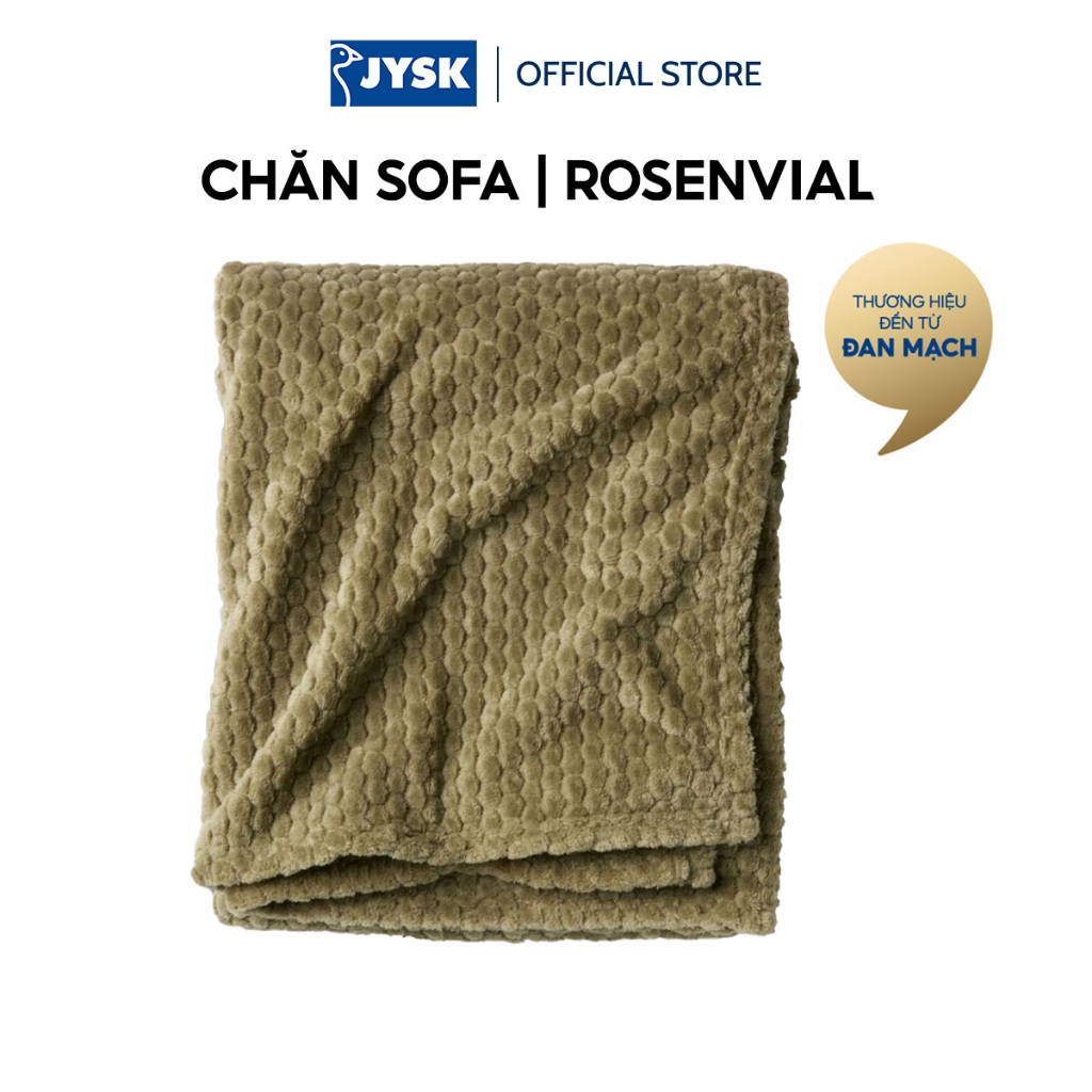 Chăn sofa | JYSK ROSENVIAL | polyester | xanh lá | R130xD160cm