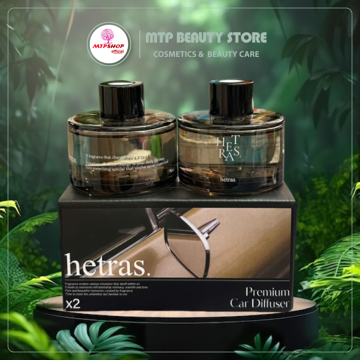 Set 2 Chai Tinh Dầu Nước Hoa Hetras Premium Car Diffuser Hotel Wood