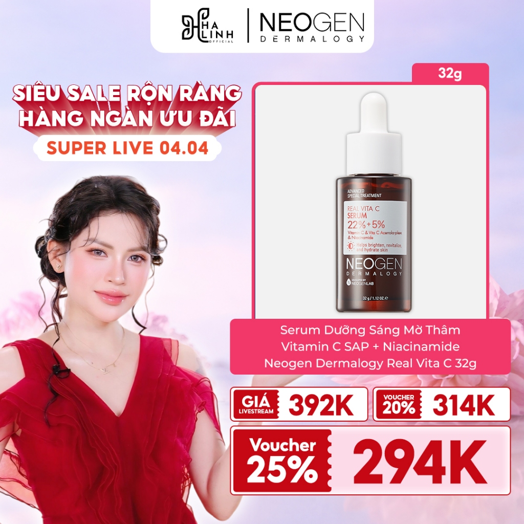 [VHL x NEOGEN] Serum Mờ Thâm Dưỡng Sáng Vitamin C SAP + Niacinamide Neogen Dermalogy Real Vita C 32g