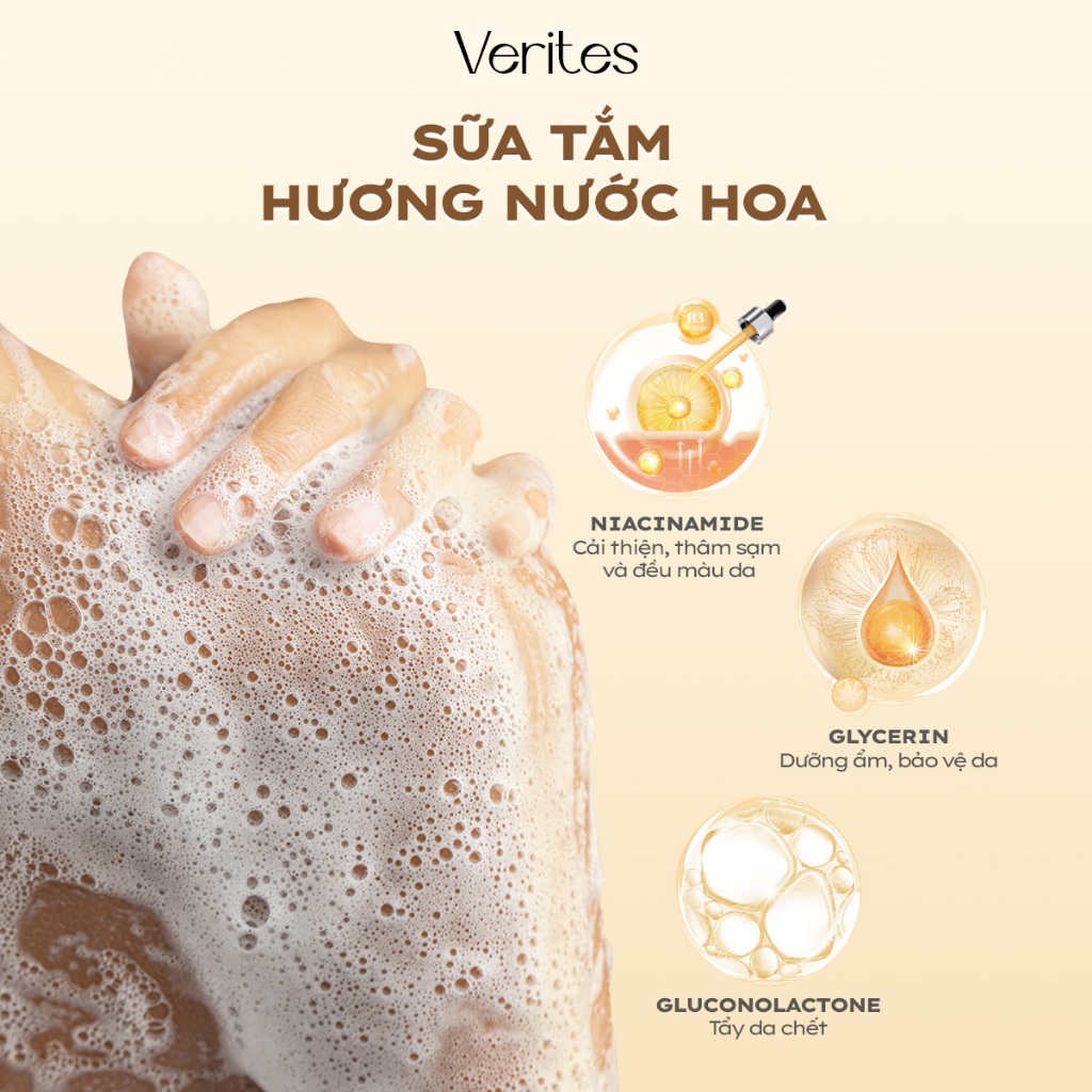 Sữa tắm hương nước hoa VERITES Body Wash Signature Collection, hỗ trợ làm sáng cấp ẩm | BigBuy360 - bigbuy360.vn