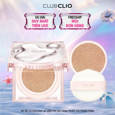 [LIVE] Phấn nước Club Clio Đa Hiệu Ứng Kill Cover Cushion 14g (lì - bóng - căng mướt)(Cushion Clio - tặng kèm lõi)