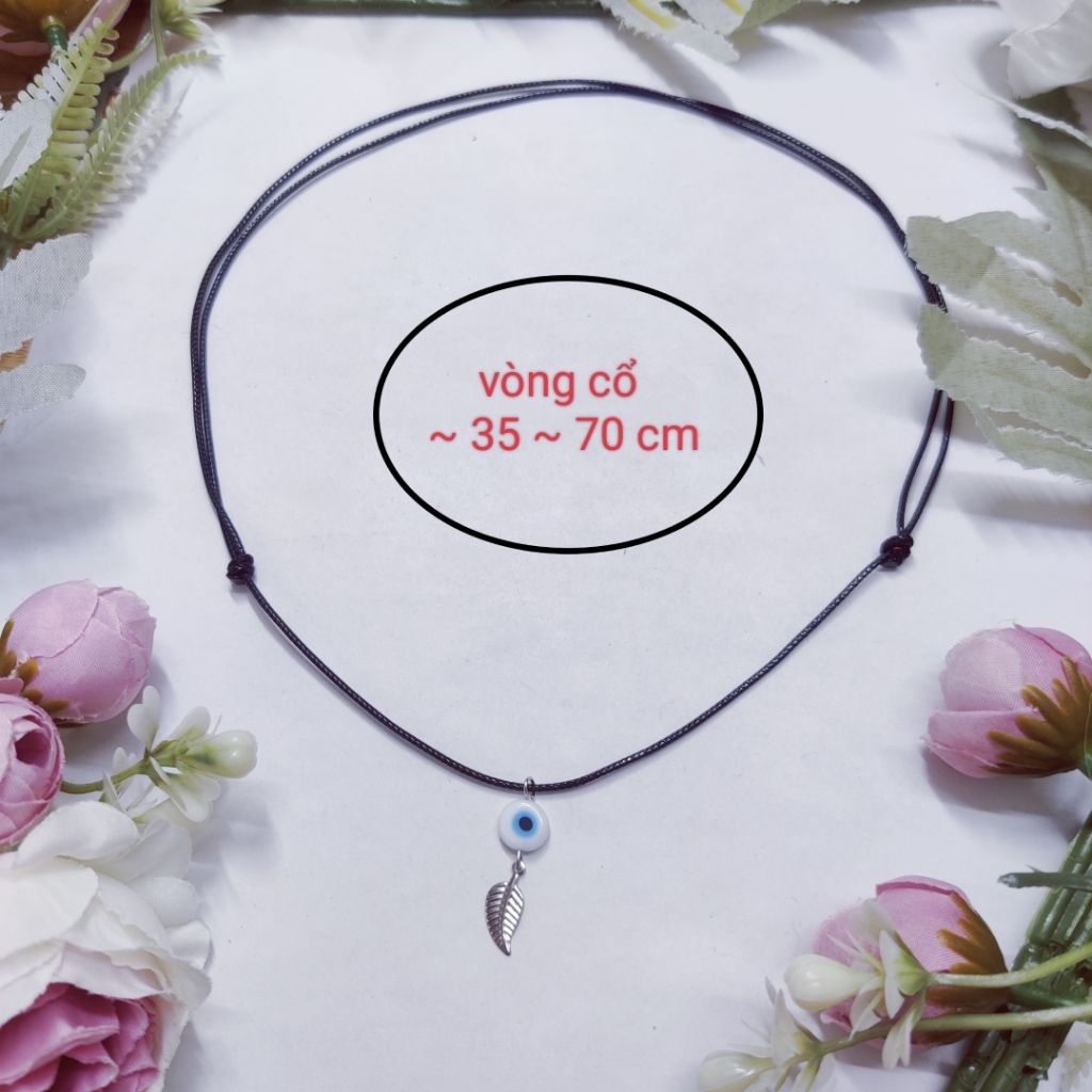 Vòng cổ dây rút Evil Eye mắt quỷ dây sáp,dây chuyền mắt quỷ Evil Eye