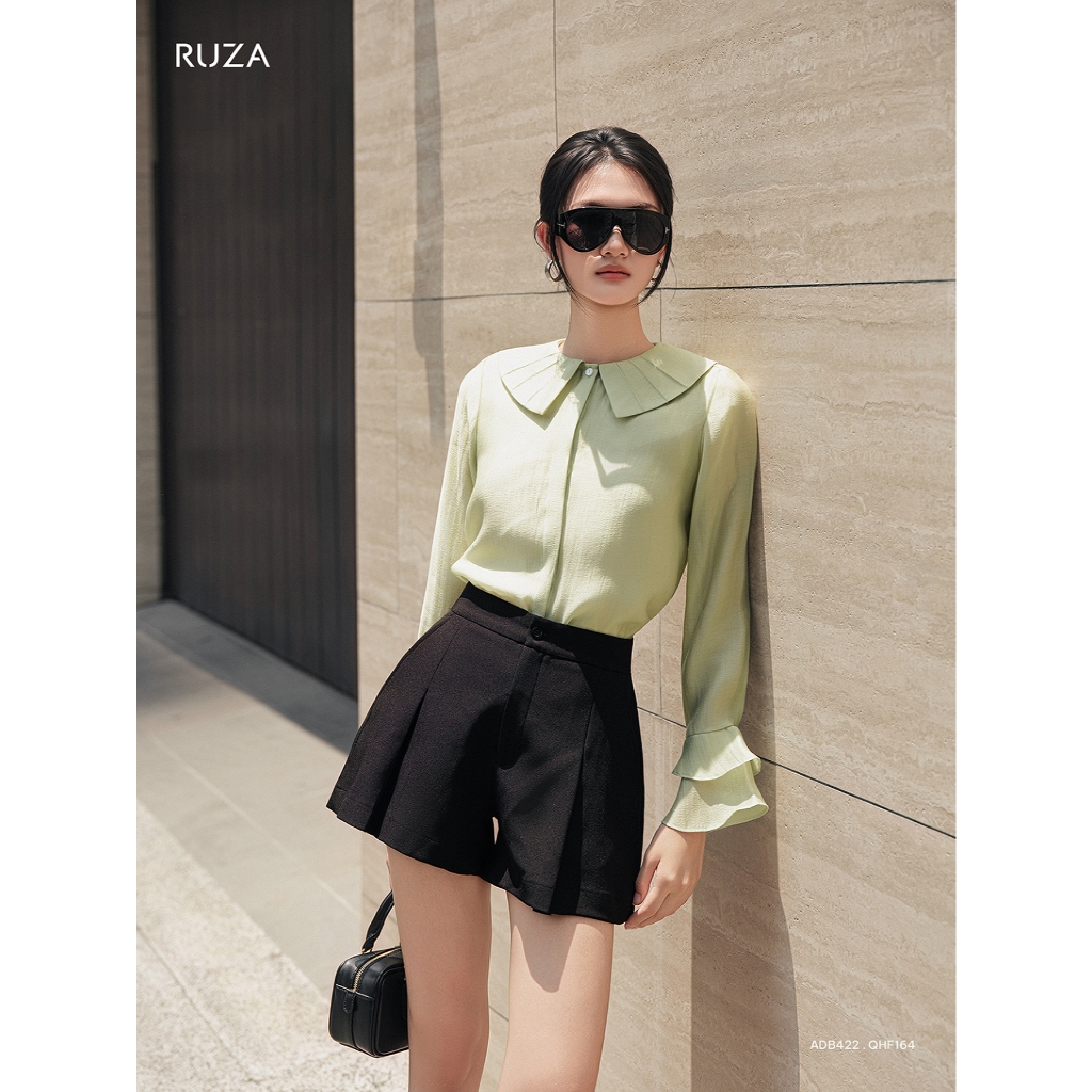 Quần short nữ RUZA lưng cao kiểu dáng công sở thanh lịch QHF163 QHF164