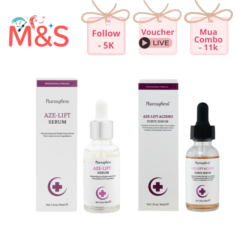 Serum Pharmaform Aze-Lift, Aze-Lift Aczero Forte kiểm soát dầu, thu nhỏ lỗ chân lông, giảm mụn, thâm